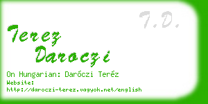 terez daroczi business card